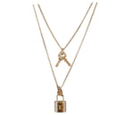 LOUIS VUITTON LV Padlock Necklace metal Gold M01593 LV Auth 185417SAM-1