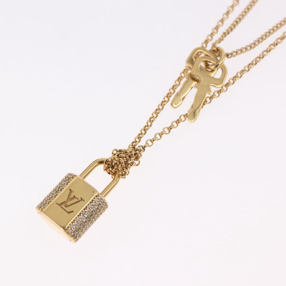 LOUIS VUITTON LV Padlock Necklace metal Gold M01593 LV Auth 185417SAM