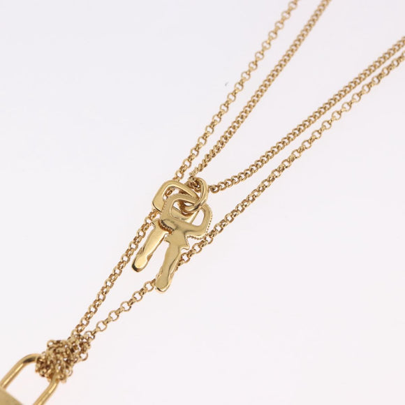 LOUIS VUITTON LV Padlock Necklace metal Gold M01593 LV Auth 185417SAM