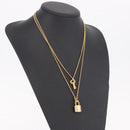 LOUIS VUITTON LV Padlock Necklace metal Gold M01593 LV Auth 185417SAM-16