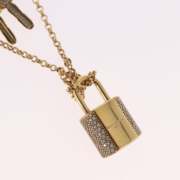 LOUIS VUITTON LV Padlock Necklace metal Gold M01593 LV Auth 185417SAM