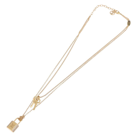 LOUIS VUITTON LV Padlock Necklace metal Gold M01593 LV Auth 185417SAM