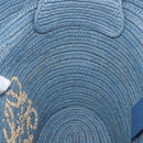 LOEWE Elephant Motif Hand Bag Raffia Light Blue Auth 185419SAM-18