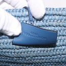 LOEWE Elephant Motif Hand Bag Raffia Light Blue Auth 185419SAM-19