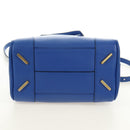 LOEWE Amazona 75 Hand Bag Leather 2way Blue Gold Auth 185420SM-5