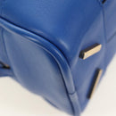 LOEWE Amazona 75 Hand Bag Leather 2way Blue Gold Auth 185420SM-17