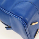 LOEWE Amazona 75 Hand Bag Leather 2way Blue Gold Auth 185420SM-19