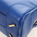 LOEWE Amazona 75 Hand Bag Leather 2way Blue Gold Auth 185420SM-20
