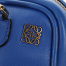 LOEWE Amazona 75 Hand Bag Leather 2way Blue Gold Auth 185420SM-21