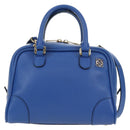 LOEWE Amazona 75 Hand Bag Leather 2way Blue Gold Auth 185420SM-13