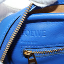 LOEWE Amazona 75 Hand Bag Leather 2way Blue Gold Auth 185420SM-23