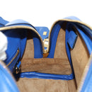 LOEWE Amazona 75 Hand Bag Leather 2way Blue Gold Auth 185420SM-24