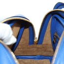 LOEWE Amazona 75 Hand Bag Leather 2way Blue Gold Auth 185420SM-25