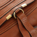 Chloe Marcie Hand Bag Leather 2way Brown Gold Auth 185421V-22