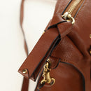 Chloe Marcie Hand Bag Leather 2way Brown Gold Auth 185421V-25