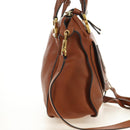 Chloe Marcie Hand Bag Leather 2way Brown Gold Auth 185421V-4