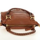 Chloe Marcie Hand Bag Leather 2way Brown Gold Auth 185421V-6
