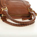Chloe Marcie Hand Bag Leather 2way Brown Gold Auth 185421V-7