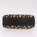CELINE Chain Shoulder Bag Knitted Fabrics Beige Gold Auth 185422A-7