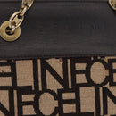 CELINE Chain Shoulder Bag Knitted Fabrics Beige Gold Auth 185422A-2