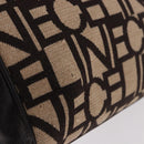 CELINE Chain Shoulder Bag Knitted Fabrics Beige Gold Auth 185422A-4