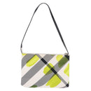 BURBERRY Shoulder Bag Canvas Green Silver Auth 185423A-2