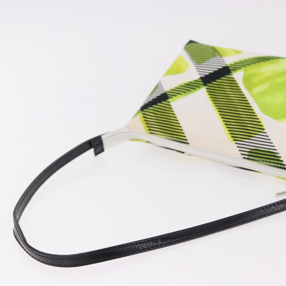 BURBERRY Shoulder Bag Canvas Green Silver Auth 185423A