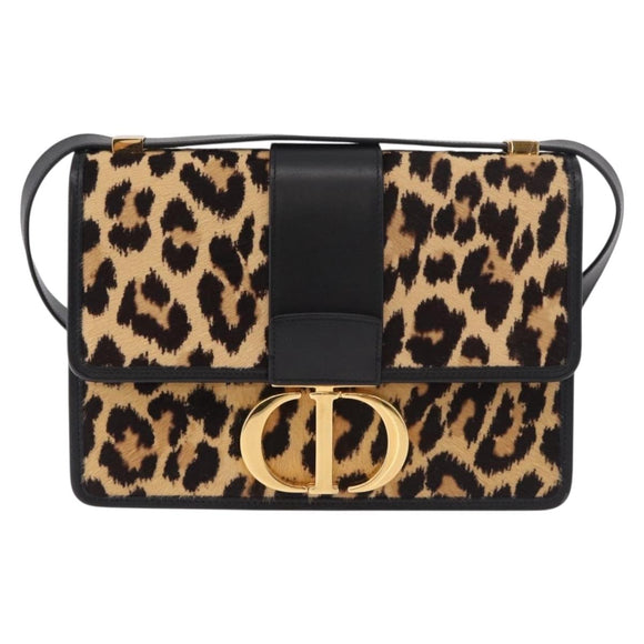 Christian Dior 30 Montaigne Shoulder Bag Harako leather Brown Gold Auth 185424SM
