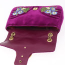 GUCCI GG Marmont Chain Shoulder Bag Velor Purple Gold 443496 Auth 185426M-15