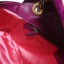 GUCCI GG Marmont Chain Shoulder Bag Velor Purple Gold 443496 Auth 185426M-20