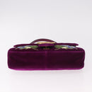 GUCCI GG Marmont Chain Shoulder Bag Velor Purple Gold 443496 Auth 185426M-9