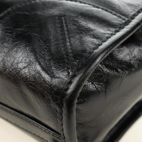 PRADA Bonnie Shoulder Bag Leather Black Gold Auth 185427SM