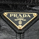 PRADA Bonnie Shoulder Bag Leather Black Gold Auth 185427SM-20