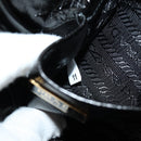PRADA Bonnie Shoulder Bag Leather Black Gold Auth 185427SM-11