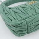 Miu Miu Matelasse Wonder Hand Bag Leather 2way Green Gold Auth 185428SM-13
