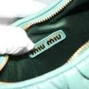 Miu Miu Matelasse Wonder Hand Bag Leather 2way Green Gold Auth 185428SM-17
