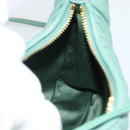 Miu Miu Matelasse Wonder Hand Bag Leather 2way Green Gold Auth 185428SM-20