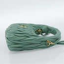 Miu Miu Matelasse Wonder Hand Bag Leather 2way Green Gold Auth 185428SM-5