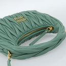 Miu Miu Matelasse Wonder Hand Bag Leather 2way Green Gold Auth 185428SM-7