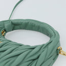 Miu Miu Matelasse Wonder Hand Bag Leather 2way Green Gold Auth 185428SM-8