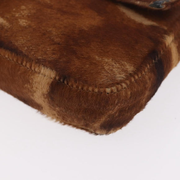 FENDI Mamma Baguette Schoudertas Harako leer Bruin Zilver Orig. 185431SAV