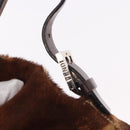 FENDI Mamma Baguette Shoulder Bag Harako leather Brown Silver Auth 185431SAV-17