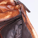FENDI Mamma Baguette Shoulder Bag Harako leather Brown Silver Auth 185431SAV-21