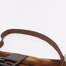 FENDI Mamma Baguette Shoulder Bag Harako leather Brown Silver Auth 185431SAV-8