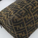 FENDI Zucca Canvas Mamma Baguette Shoulder Bag Black Brown Auth 185432V-16