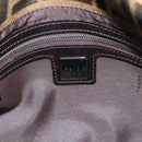 FENDI Zucca Canvas Mamma Baguette Shoulder Bag Black Brown Auth 185432V-17