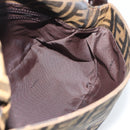 FENDI Zucca Canvas Mamma Baguette Shoulder Bag Black Brown Auth 185432V-18