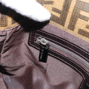 FENDI Zucca Canvas Mamma Baguette Shoulder Bag Black Brown Auth 185432V-20