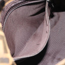 FENDI Zucca Canvas Mamma Baguette Shoulder Bag Black Brown Auth 185432V-21