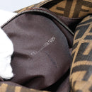 FENDI Zucca Canvas Mamma Baguette Shoulder Bag Black Brown Auth 185432V-12